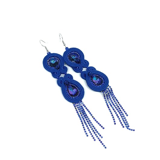 kolczyki soutache Kobaltowe kolczyki sutasz kolekcja Glamour