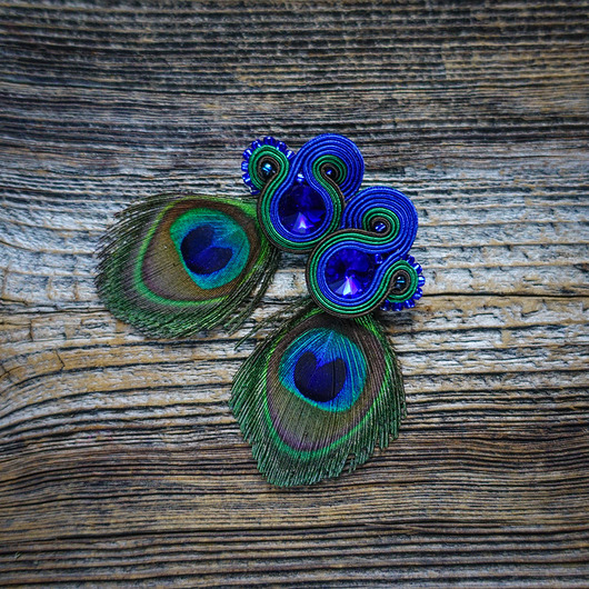 kolczyki soutache Peacock Eye-kolczyki soutache