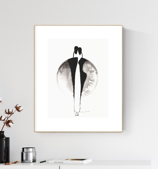 grafika 30 x 40 cm  wykonana ręcznie, abstrakcja Krystyna Siwek Art