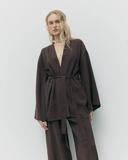 marynarki damskie Kimono Pekin choclate modal