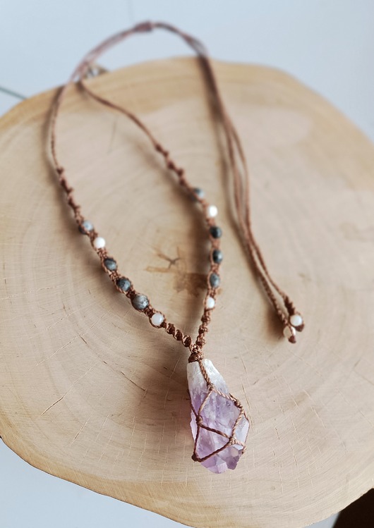 naszyjniki - inne Naszyjnik z ametystem