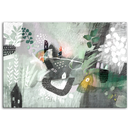 obrazy OBRAZ NA PŁÓTNIE - 120x80cm - ABSTRAKCJA PODWÓRKO