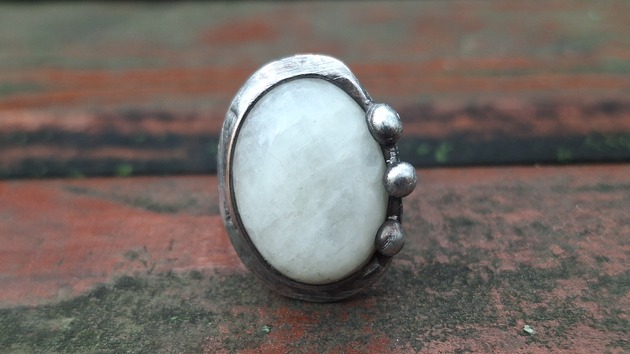 pierścionki - różne Kamień księżycowy - pierścionek regulowany