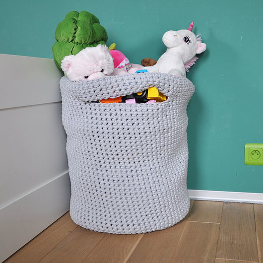 Kosz ze sznurka  XXL - szary - 50cm/60cm Beltrani