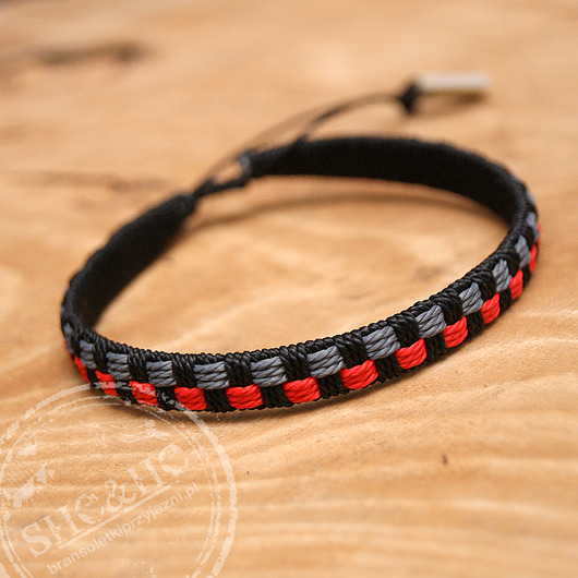 Strap - szach - black red gray SHEandHE