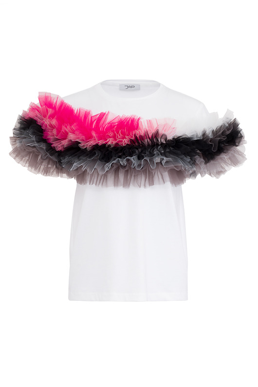 koszule damskie  T-shirt z tiulem