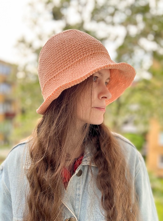czapki damskie Bawełniany letni kapelusz brzoskwiniowy