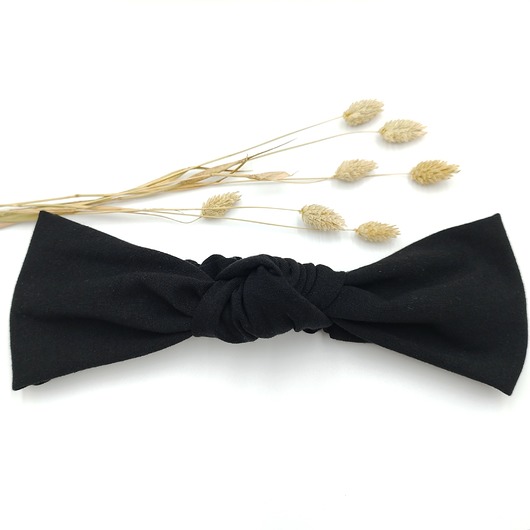 opaski do włosów Opaska knot dresówka Black