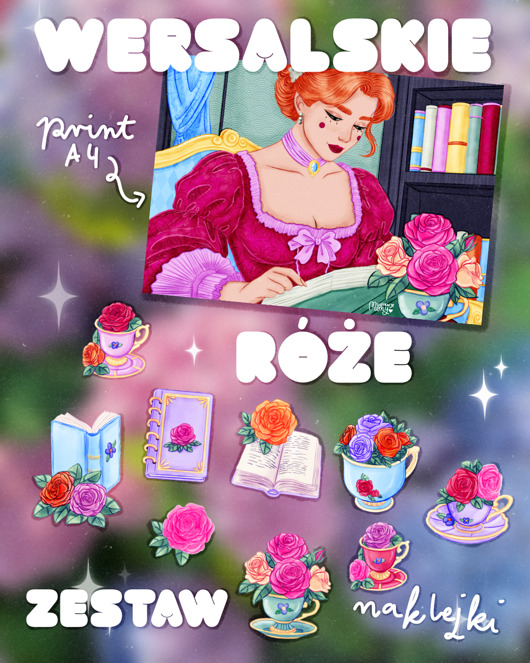grafiki i ilustracje Zestaw Wersalskie Róże
