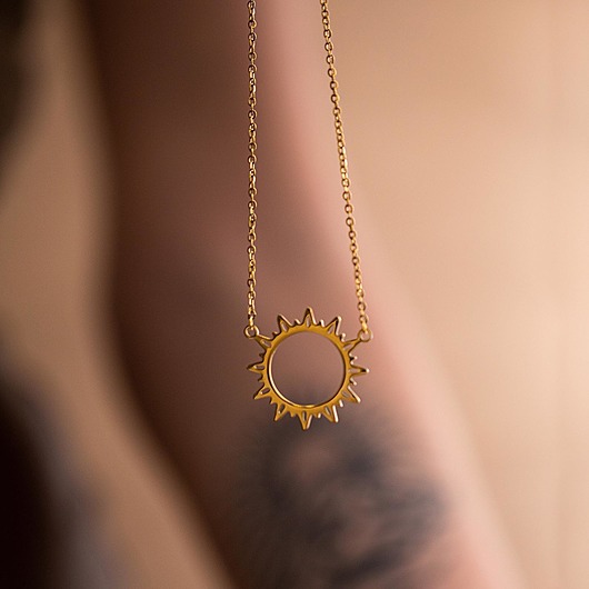 złote naszyjniki Łańcuszek Słońce