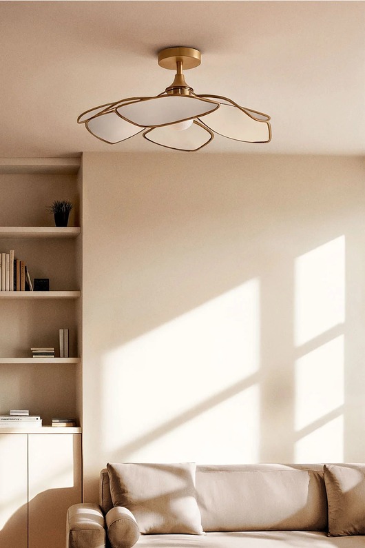 lampy wiszące Lampa sufitowa, beżowo-kremowa, Benavid Ø75 cm