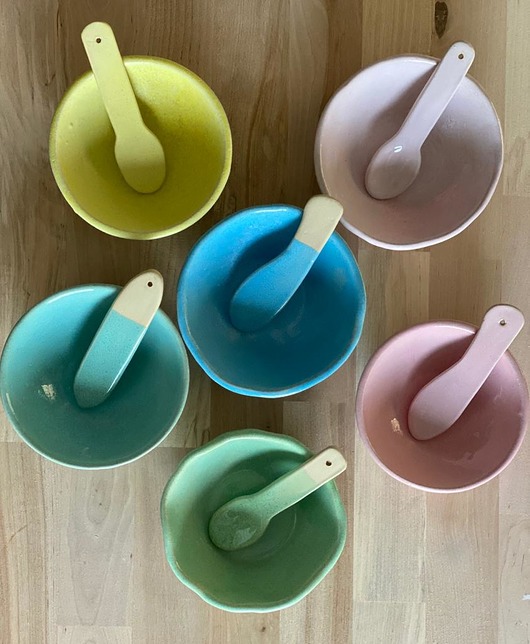 Ceramiczne miseczki ze szpatułką POTPOTSTUDIO