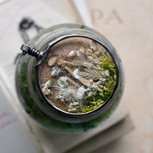 wisiory Boso po lesie, naszyjnik z grzybkami