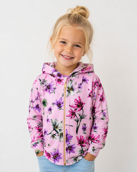 bluzy dla dziewczynki Bluza rozpinana z kapturem Sasanka Anka