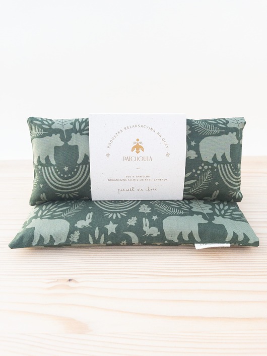 opaski na oczy Poduszka relaksacyjna na oczy z ekologicznym nasionami lnu i kwiatami lawendy.