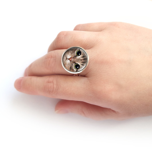 pierścionek z żywicy Pierścionek - Kot tygrysek