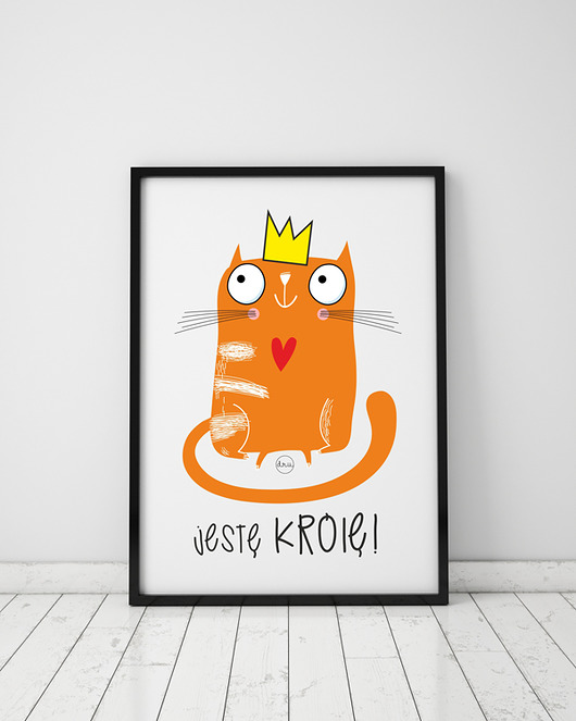 plakaty Plakat z kotem. Jestę królę