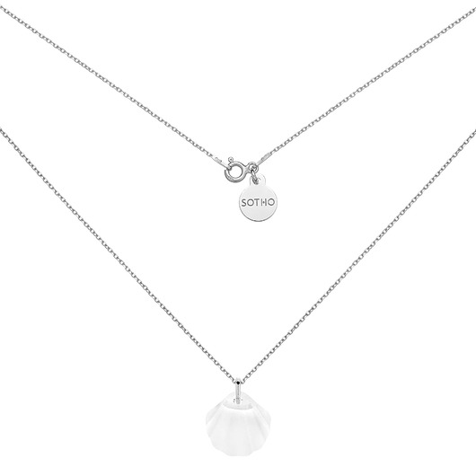 srebrne naszyjniki Srebrny naszyjnik z muszelką SWAROVSKI CRYSTAL