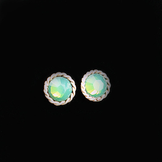 minimki - zielony opal kryształ swarovski II Klejnotki Anna Zalewska