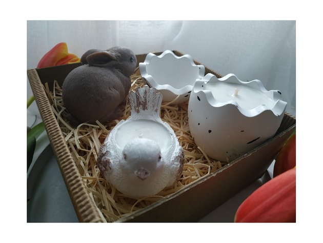 świeczniki i świece Zestaw prezentowy Wielkanoc