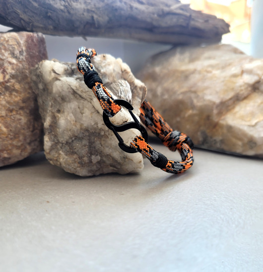 biżuteria męska Z Turmalinem-  bransoletka WSPINACZA Adventure pomarańcz