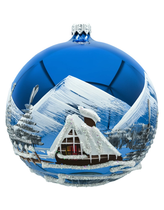 bombki Bombka okrągła Zimowy Pejzaż: niebieska