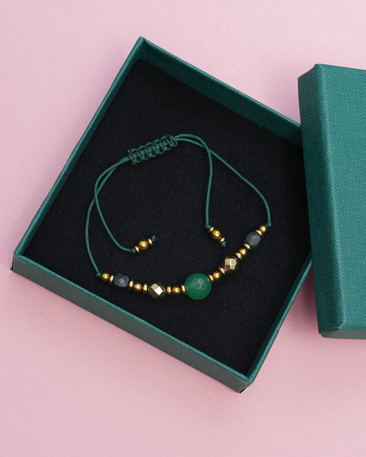 bransoletki z kamieni naturalnych Bansoletka z nefrytem i jadeitem regulowana