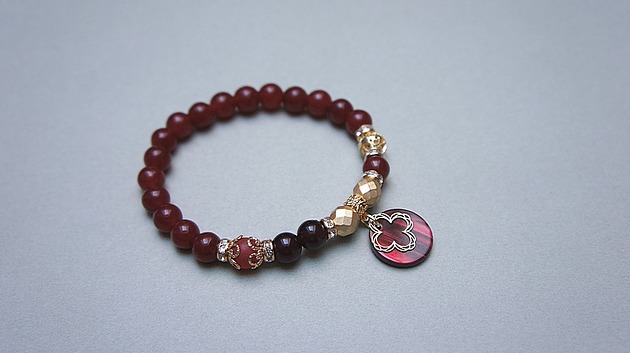 bransoletki z kamieni naturalnych Kolekcja Rich - Marsala glamour - bransoletka