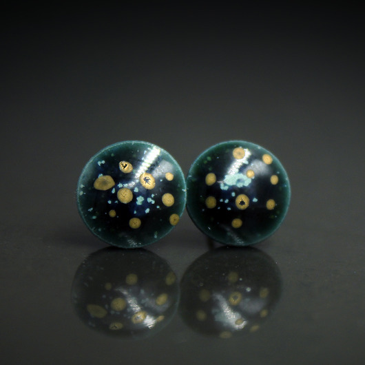 kolczyki ceramiczne Nebula 9mm /stal chirurgiczna/