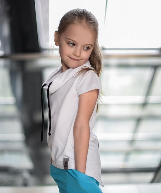 T-shirt Dziewczęcy Z Kominem GEEKID