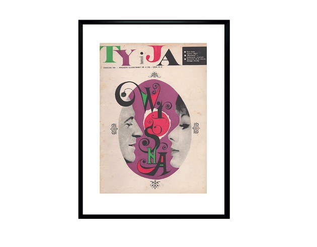 grafiki i ilustracje Oprawiona okładka miesięcznika TY i JA 04/ 1961 r, aut. Roman Cieślewicz