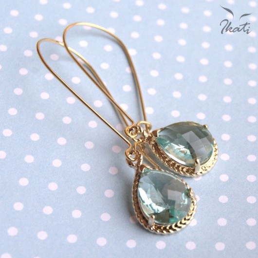 Kolczyki BLADA ZIELEŃ W ZŁOCIE Ikati Jewellery