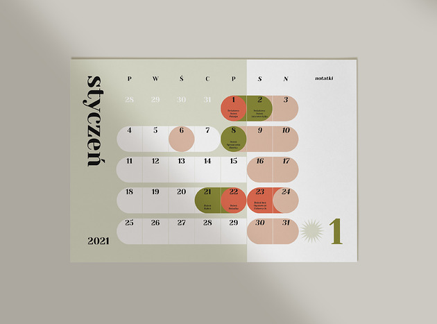 kalendarze i plannery Kalendarz ścienny SLOW LIFE na 2021 rok