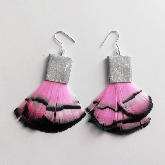 kolczyki z piórami PIÓRKO kolczyki