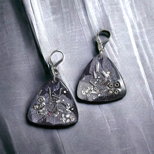 kolczyki z żywicy UNIKATOWE kolczyki z żywicy : kolekcja PICASSO : L : I