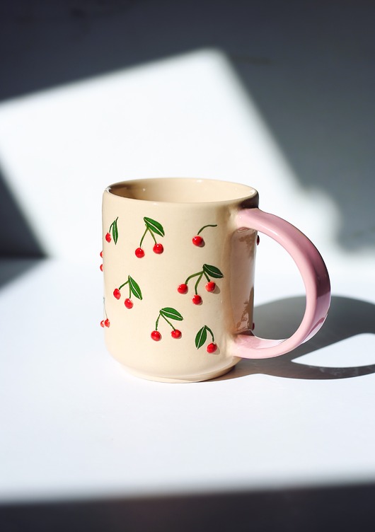 kubki Ceramiczny kubek w wisienki 300 ml
