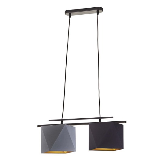 lampy wiszące Nowoczesna 2-punktowa lampa wisząca  MADRYT GOLD z geometrycznymi kloszami