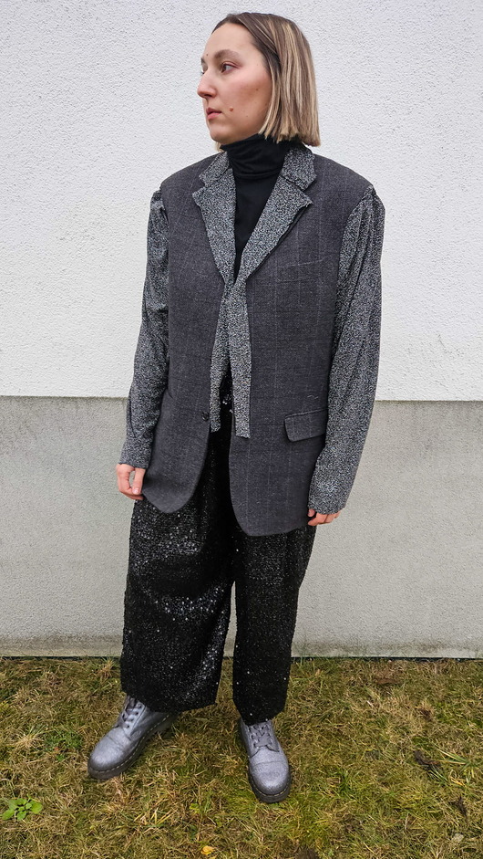 marynarki damskie Marynarka Grey silver