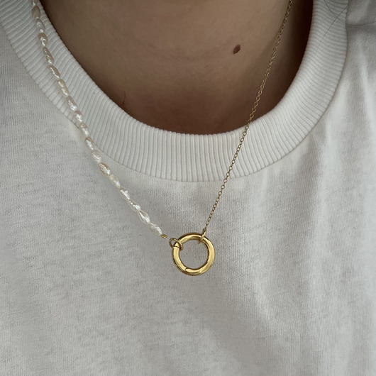 korale Srebrny naszyjnik baza PERŁA NATURALNA