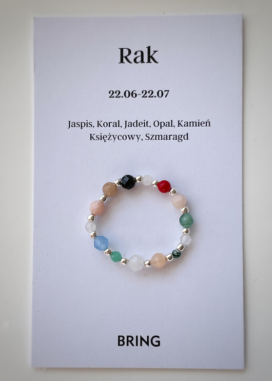 pierścionki elastyczne Pierścionek elastyczny znak zodiaku Rak srebrny