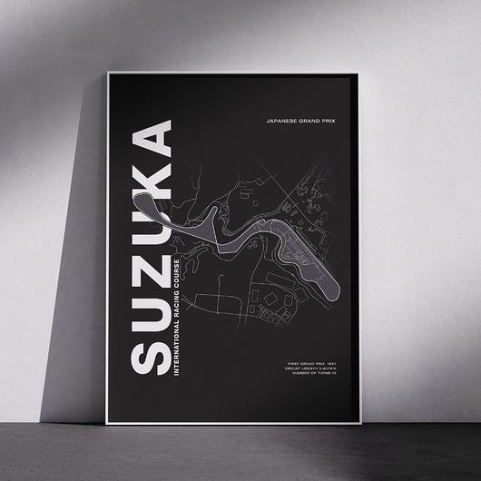 plakaty Plakat Tory wyścigowe - Suzuka