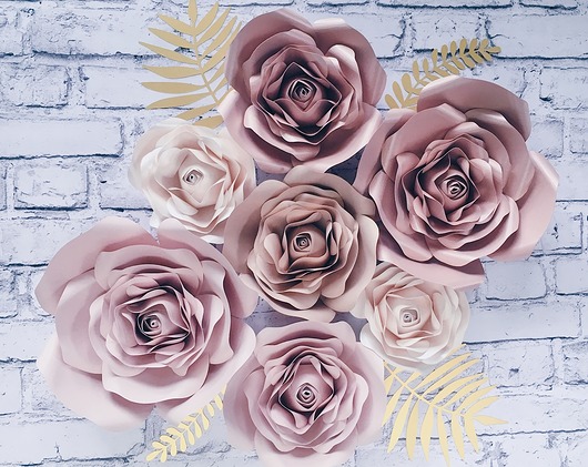 Duże kwiaty ROSE GOLD 3D - róże na ścianę So cute So lovely