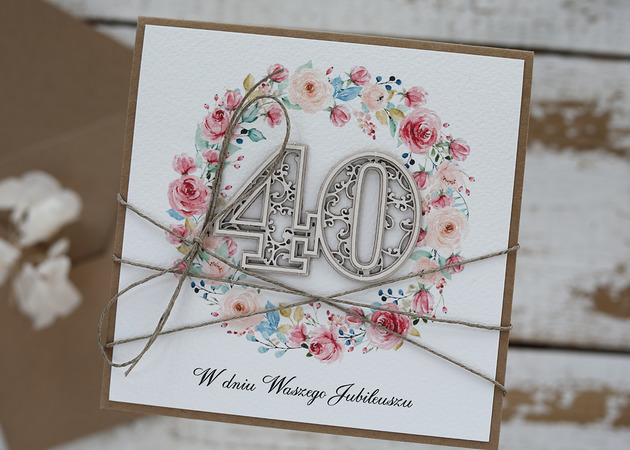kartki scrapbooking Kartka na 40. rocznicę ślubu