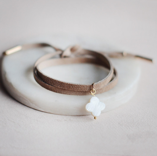 bransoletki skórzane Nocciolata perla