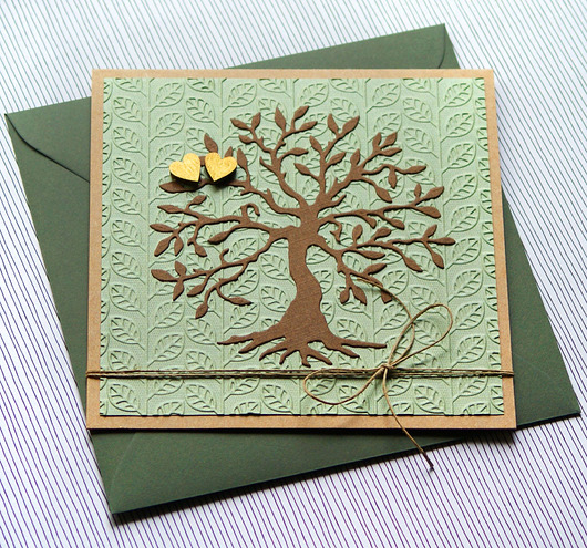 zaproszenia i kartki na ślub Drzewo miłości : kartka ślubna, miłosna