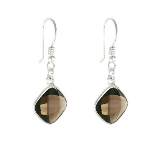 Earrings - Smoky quartz in silver. Lavoga