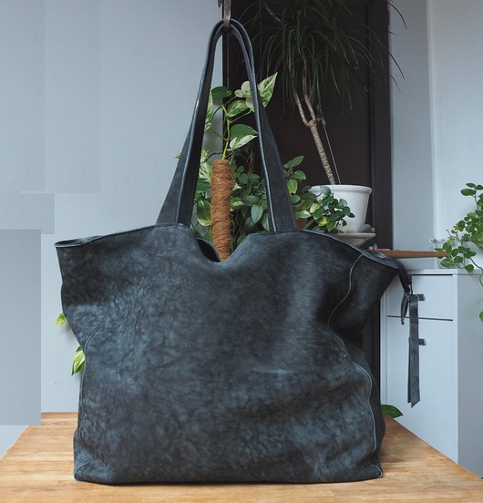 torby na ramię Grafitowa  skórzana torba