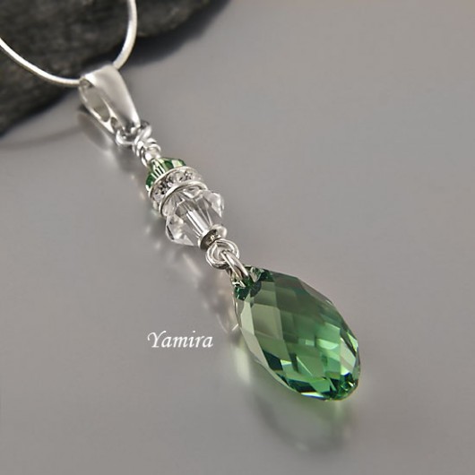 kryształ Swarovski Briolette Erinite long - wisior yamira