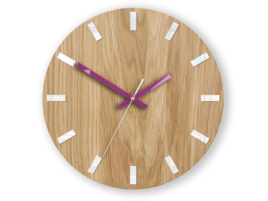 Zegar  ścienny Simple White_Violet 33,5cm ModernClock