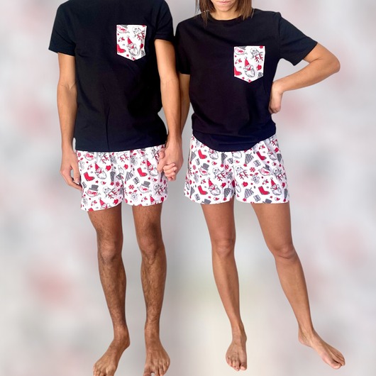 piżamy damskie Świąteczne spodenki  do spania dla PARY bokserki